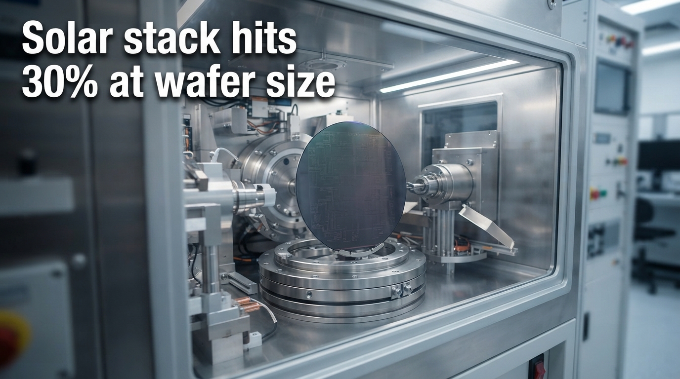 a silicon wafer inside a vacuum deposition chamber